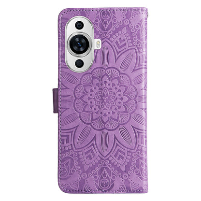 For Huawei nova 11 Wallet Flip Protective Cover PU Leather Sunflower Imprinted Stand Phone Case