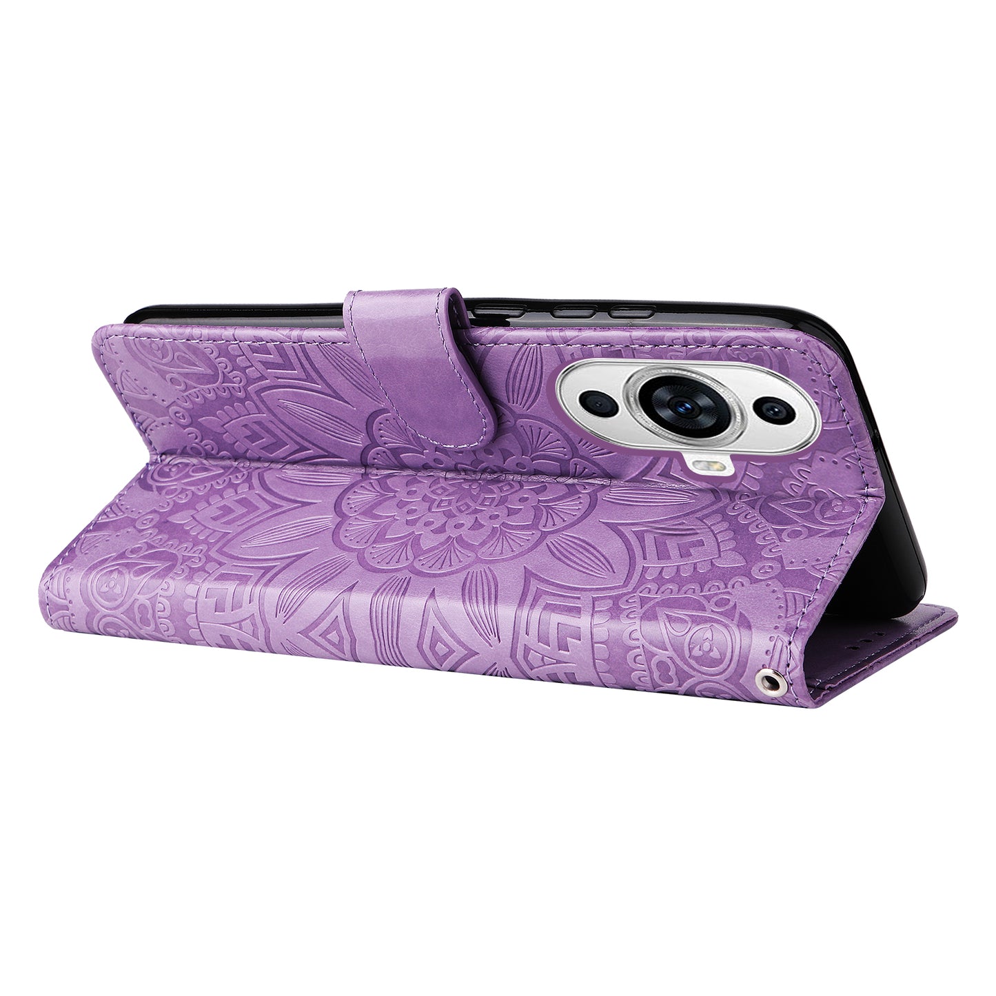 For Huawei nova 11 Wallet Flip Protective Cover PU Leather Sunflower Imprinted Stand Phone Case