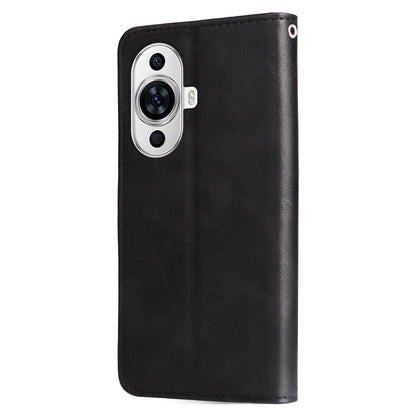 Leather Phone Case for Huawei nova 11 Pro / nova 11 Ultra , Calf Texture Zipper Pocket Stand Wallet Phone Cover