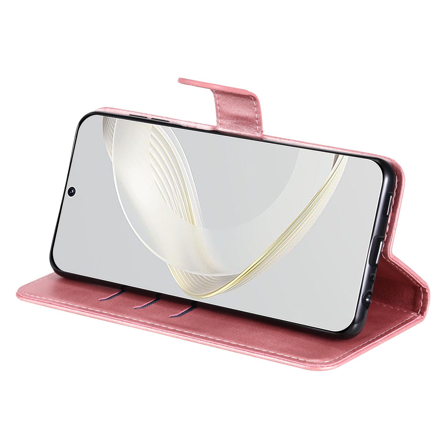 Leather Phone Case for Huawei nova 11 Pro / nova 11 Ultra , Calf Texture Zipper Pocket Stand Wallet Phone Cover