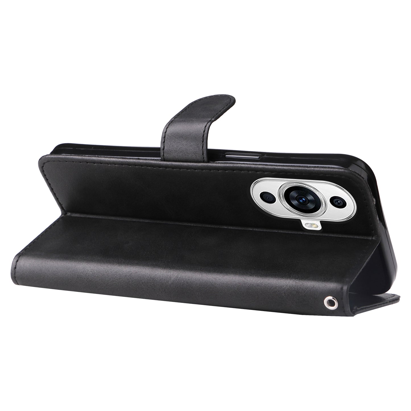 Leather Phone Case for Huawei nova 11 , Calf Texture Zipper Pocket Stand Wallet Shockproof Cover