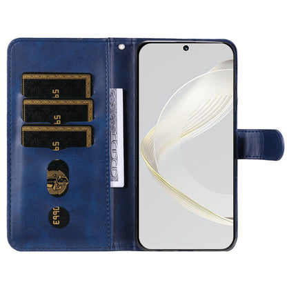 Leather Phone Case for Huawei nova 11 , Calf Texture Zipper Pocket Stand Wallet Shockproof Cover