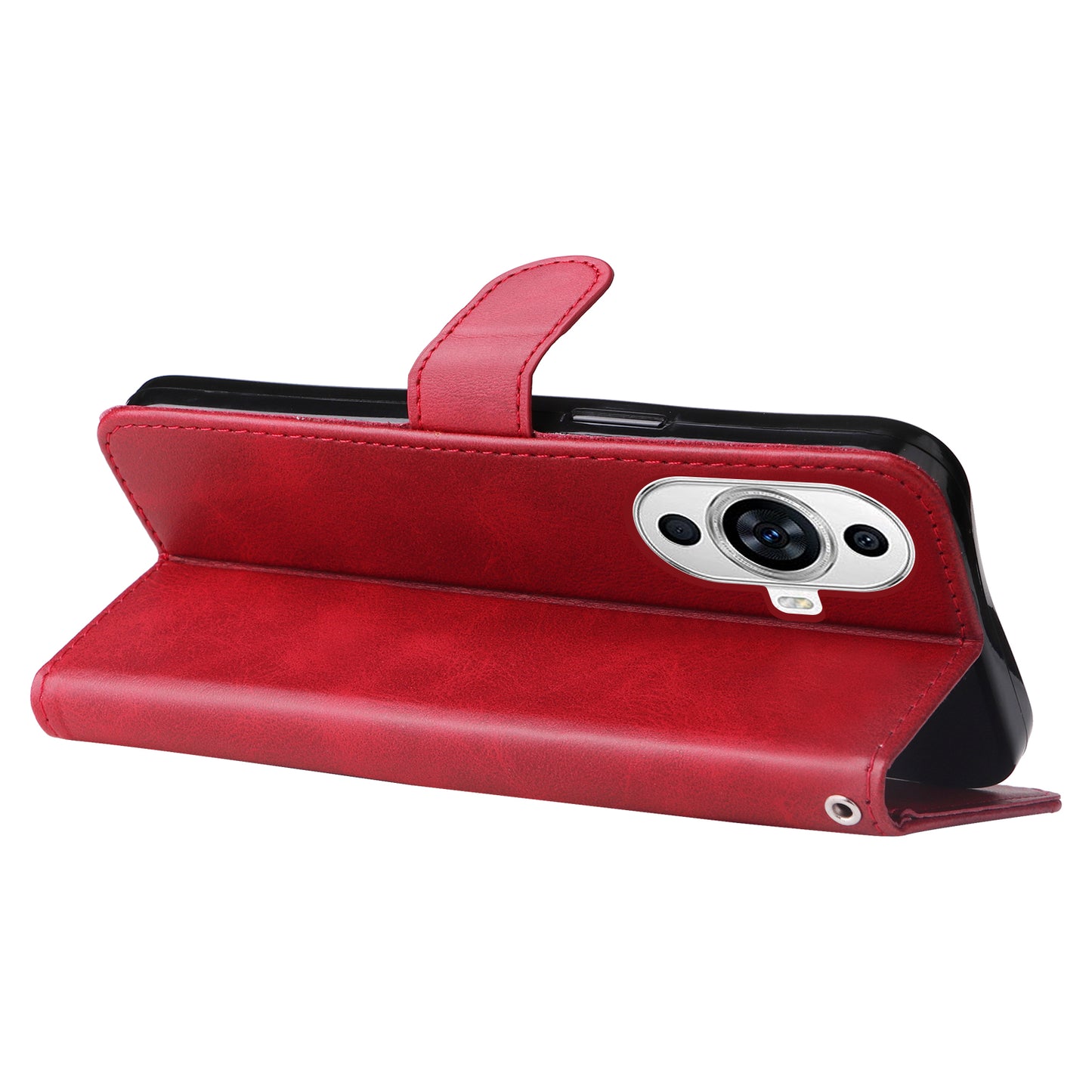 Leather Phone Case for Huawei nova 11 , Calf Texture Zipper Pocket Stand Wallet Shockproof Cover