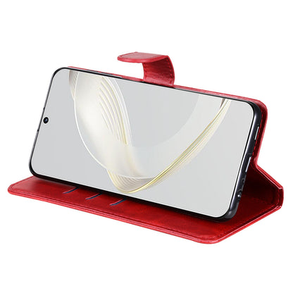 Leather Phone Case for Huawei nova 11 , Calf Texture Zipper Pocket Stand Wallet Shockproof Cover