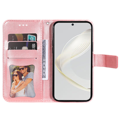For Huawei nova 11 Flip Stand PU Leather Case Flower Imprinting Wallet Phone Cover