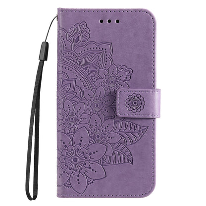 For Huawei nova 11 Flip Stand PU Leather Case Flower Imprinting Wallet Phone Cover
