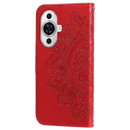 For Huawei nova 11 Flip Stand PU Leather Case Flower Imprinting Wallet Phone Cover