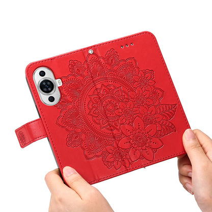 For Huawei nova 11 Flip Stand PU Leather Case Flower Imprinting Wallet Phone Cover