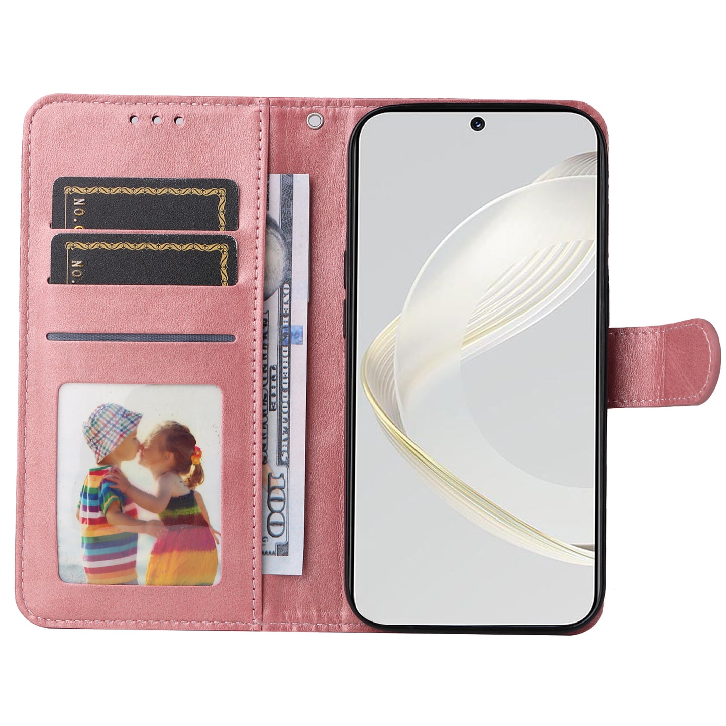 For Huawei nova 11 Wallet Case PU Leather  Calf Texture Flip Stand Phone Cover
