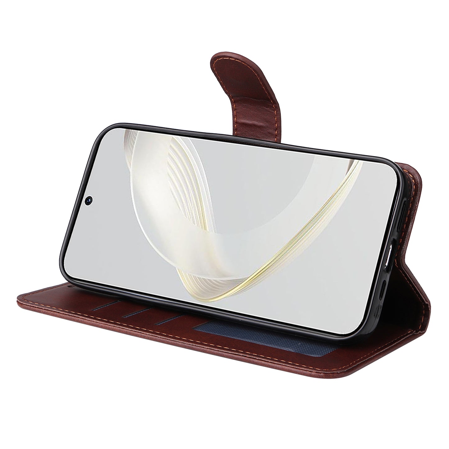 For Huawei nova 11 Pro / nova 11 Ultra PU Leather Case Calf Texture Wallet Stand Phone Cover with Strap