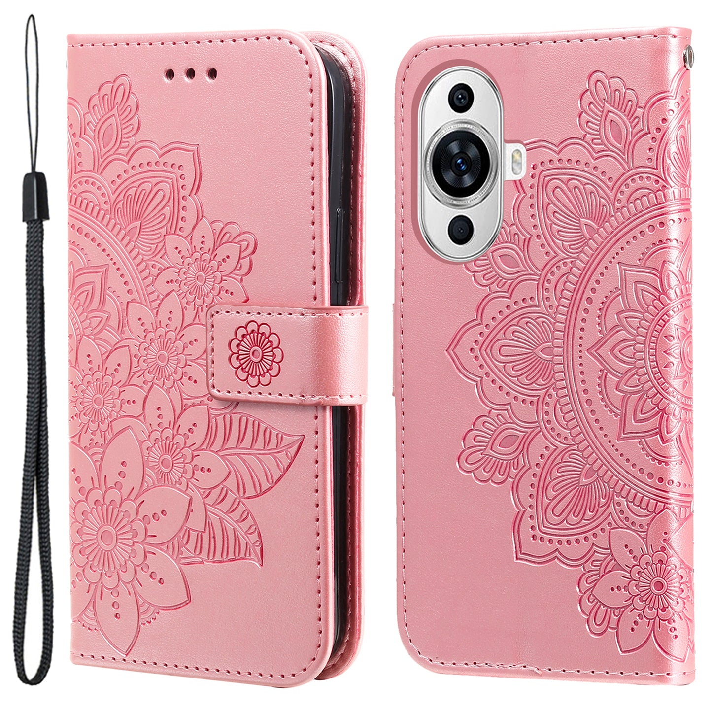 For Huawei nova 11 Pro / nova 11 Ultra PU Leather Flip Folio Wallet Case Flower Imprinting Stand Phone Cover