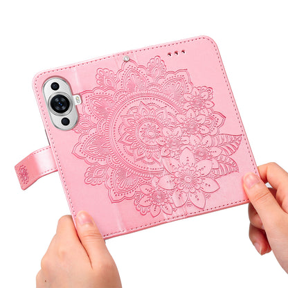 For Huawei nova 11 Pro / nova 11 Ultra PU Leather Flip Folio Wallet Case Flower Imprinting Stand Phone Cover