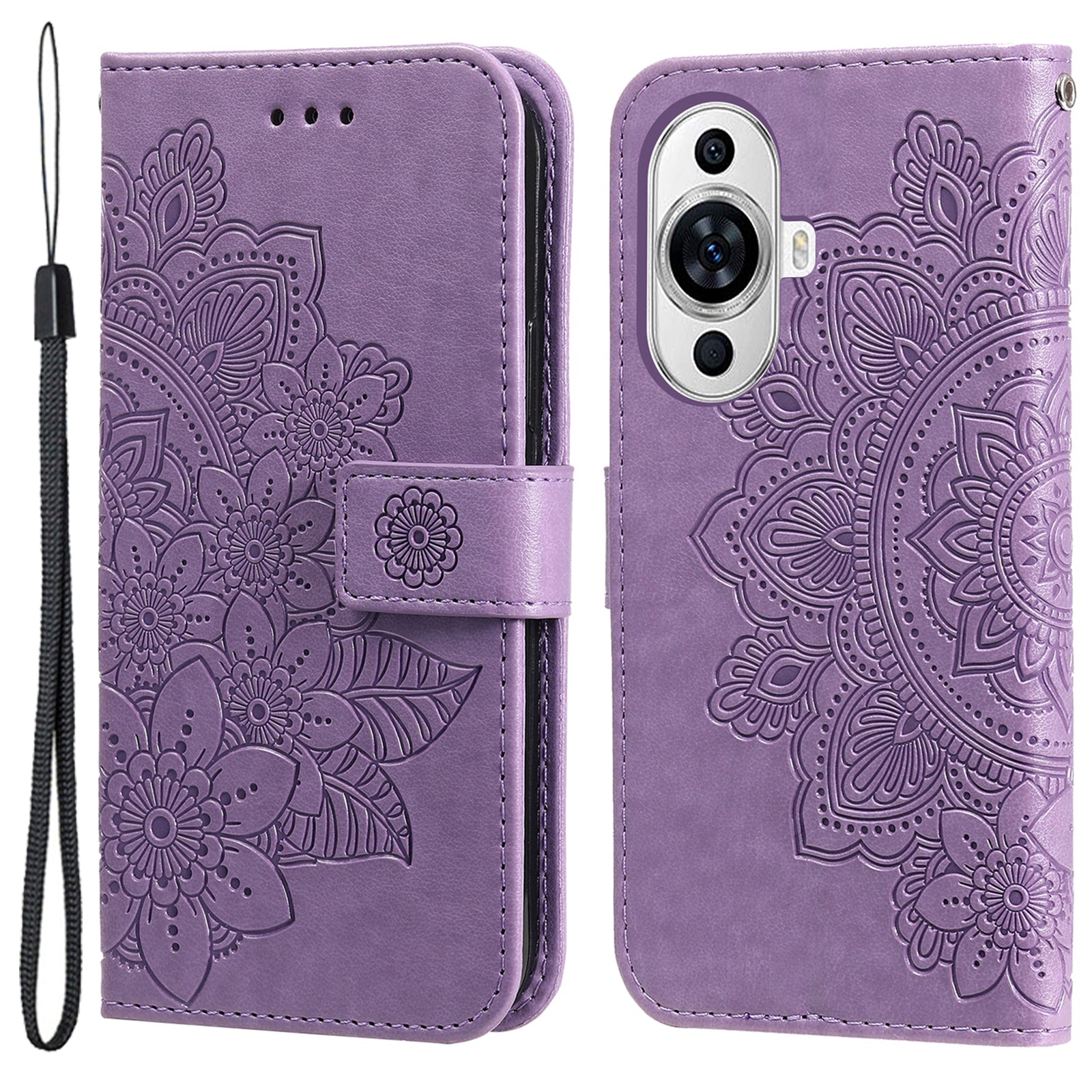 For Huawei nova 11 Pro / nova 11 Ultra PU Leather Flip Folio Wallet Case Flower Imprinting Stand Phone Cover