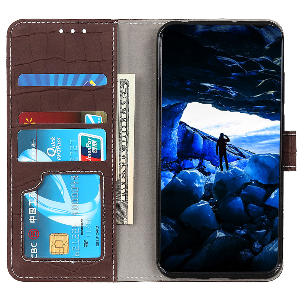 For Samsung Galaxy M54 5G / F54 5G Leather Phone Case Stand Crocodile Texture Phone Wallet Cover