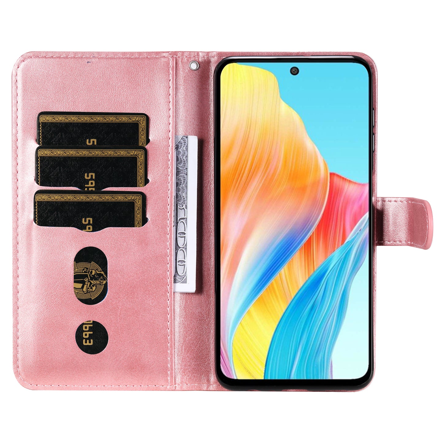 Leather Phone Case for Oppo A1 5G / A98 5G / F23 5G , Calf Texture Zipper Pocket Stand Shell Drop-proof Wallet Cover