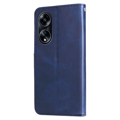 Leather Phone Case for Oppo A1 5G / A98 5G / F23 5G , Calf Texture Zipper Pocket Stand Shell Drop-proof Wallet Cover