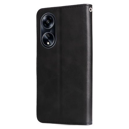 Leather Phone Case for Oppo A1 5G / A98 5G / F23 5G , Calf Texture Zipper Pocket Stand Shell Drop-proof Wallet Cover
