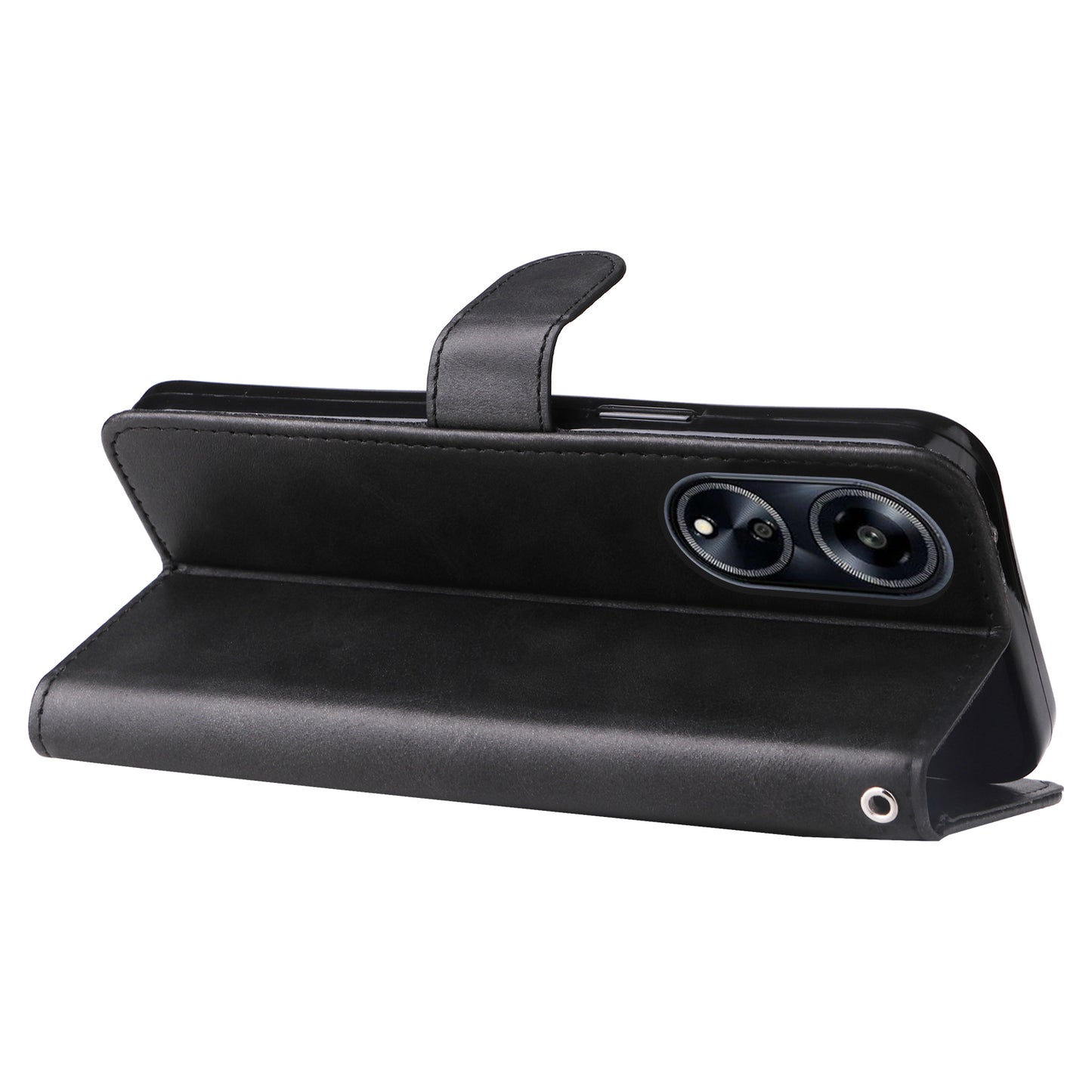 Leather Phone Case for Oppo A1 5G / A98 5G / F23 5G , Calf Texture Zipper Pocket Stand Shell Drop-proof Wallet Cover