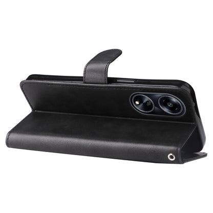 Leather Phone Case for Oppo A1 5G / A98 5G / F23 5G , Calf Texture Zipper Pocket Stand Shell Drop-proof Wallet Cover