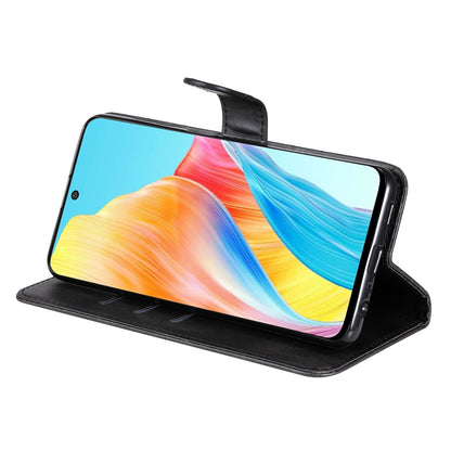 Leather Phone Case for Oppo A1 5G / A98 5G / F23 5G , Calf Texture Zipper Pocket Stand Shell Drop-proof Wallet Cover