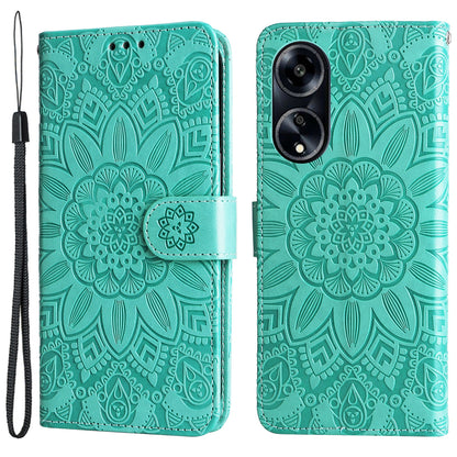 Protective Cover for Oppo A1 5G / A98 5G / F23 5G PU Leather Wallet Sunflower Imprinted Phone Flip Stand Case