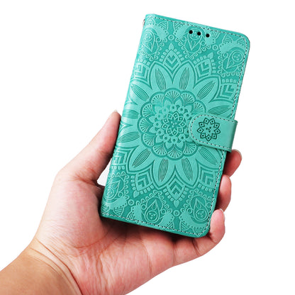 Protective Cover for Oppo A1 5G / A98 5G / F23 5G PU Leather Wallet Sunflower Imprinted Phone Flip Stand Case