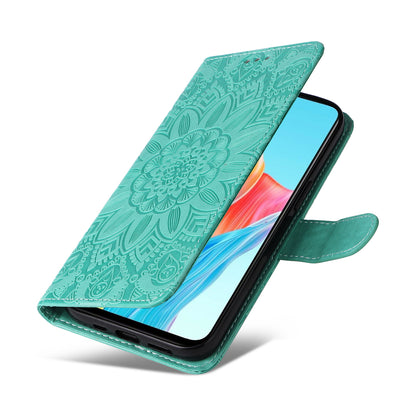 Protective Cover for Oppo A1 5G / A98 5G / F23 5G PU Leather Wallet Sunflower Imprinted Phone Flip Stand Case