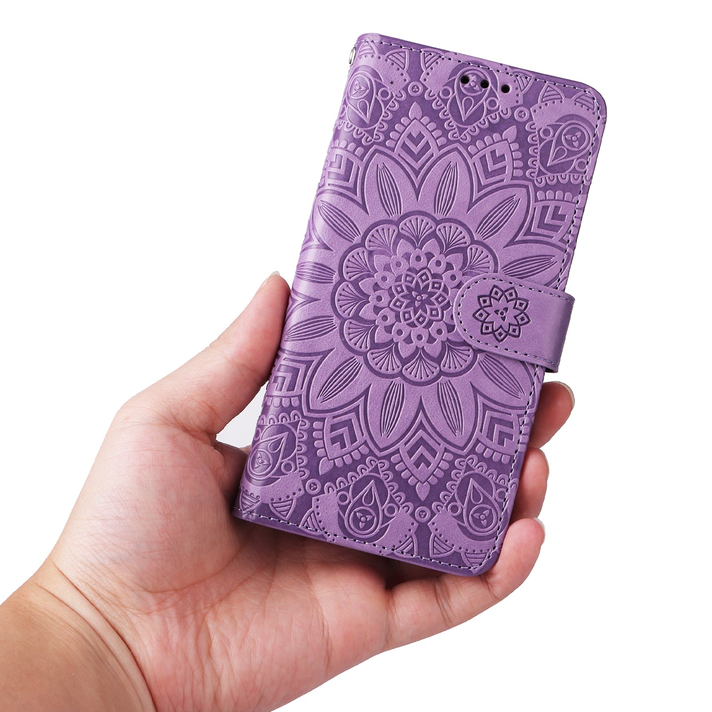 Protective Cover for Oppo A1 5G / A98 5G / F23 5G PU Leather Wallet Sunflower Imprinted Phone Flip Stand Case
