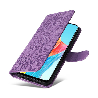 Protective Cover for Oppo A1 5G / A98 5G / F23 5G PU Leather Wallet Sunflower Imprinted Phone Flip Stand Case