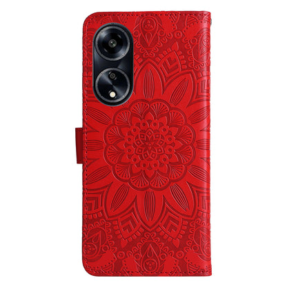 Protective Cover for Oppo A1 5G / A98 5G / F23 5G PU Leather Wallet Sunflower Imprinted Phone Flip Stand Case