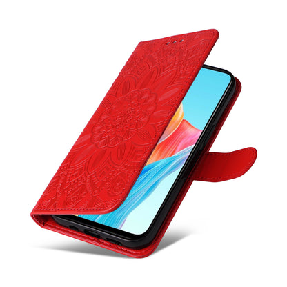 Protective Cover for Oppo A1 5G / A98 5G / F23 5G PU Leather Wallet Sunflower Imprinted Phone Flip Stand Case