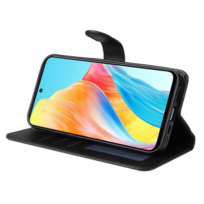 Leather Case for Oppo A1 5G / A98 5G / F23 5G Shockproof Calf Texture Wallet Stand Cell Phone Cover with Strap