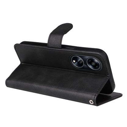 Leather Case for Oppo A1 5G / A98 5G / F23 5G Shockproof Calf Texture Wallet Stand Cell Phone Cover with Strap