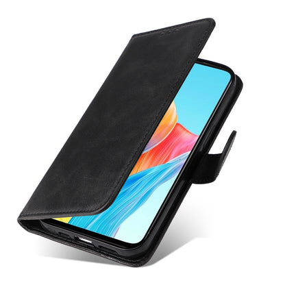 Leather Case for Oppo A1 5G / A98 5G / F23 5G Shockproof Calf Texture Wallet Stand Cell Phone Cover with Strap