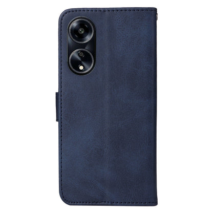 Leather Case for Oppo A1 5G / A98 5G / F23 5G Shockproof Calf Texture Wallet Stand Cell Phone Cover with Strap