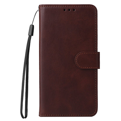 Leather Case for Oppo A1 5G / A98 5G / F23 5G Shockproof Calf Texture Wallet Stand Cell Phone Cover with Strap