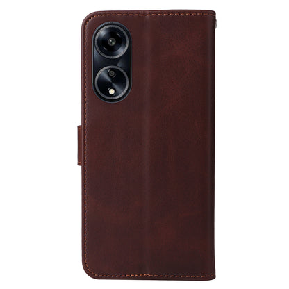 Leather Case for Oppo A1 5G / A98 5G / F23 5G Shockproof Calf Texture Wallet Stand Cell Phone Cover with Strap