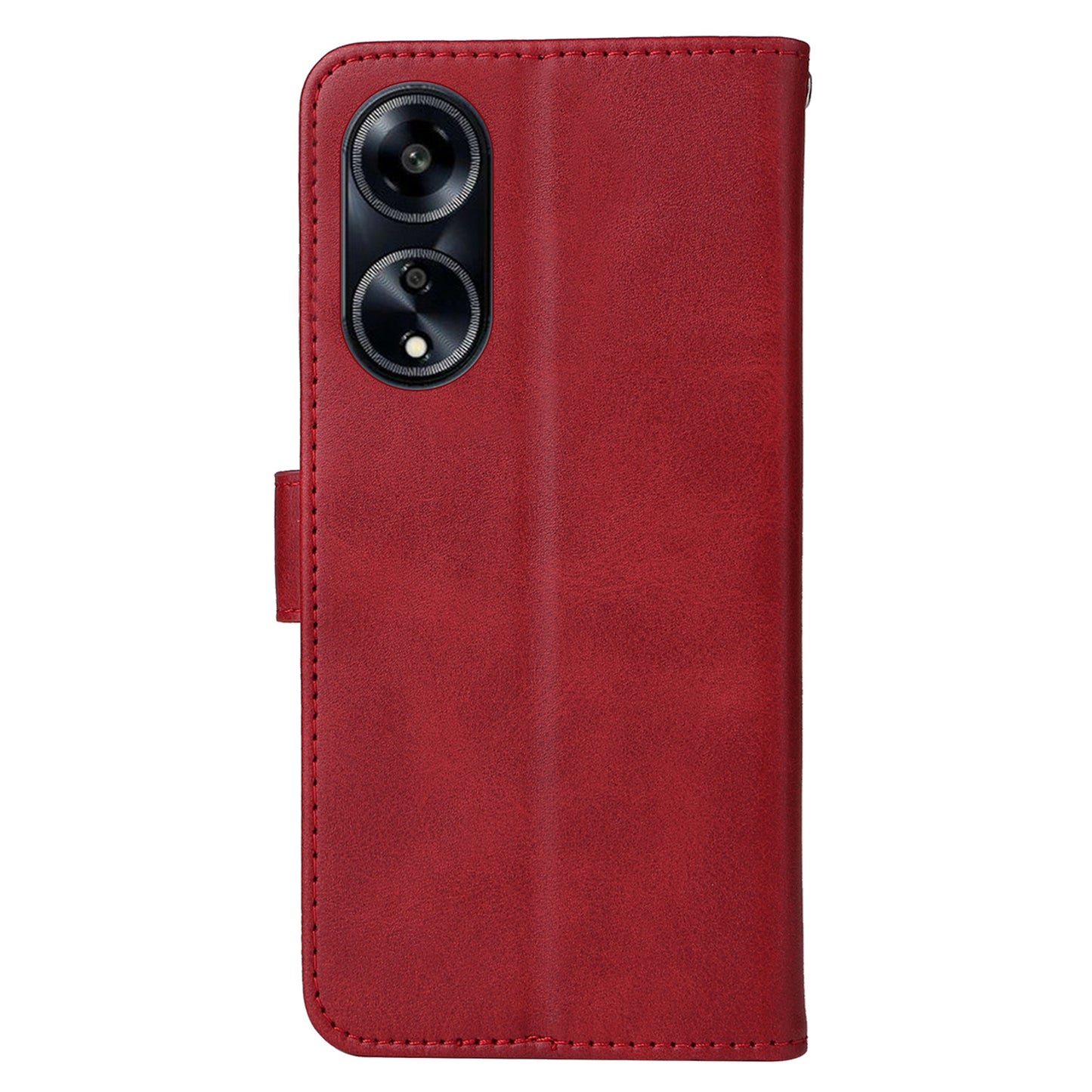 Leather Case for Oppo A1 5G / A98 5G / F23 5G Shockproof Calf Texture Wallet Stand Cell Phone Cover with Strap