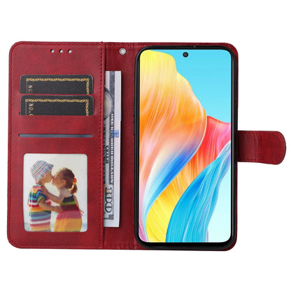 Leather Case for Oppo A1 5G / A98 5G / F23 5G Shockproof Calf Texture Wallet Stand Cell Phone Cover with Strap