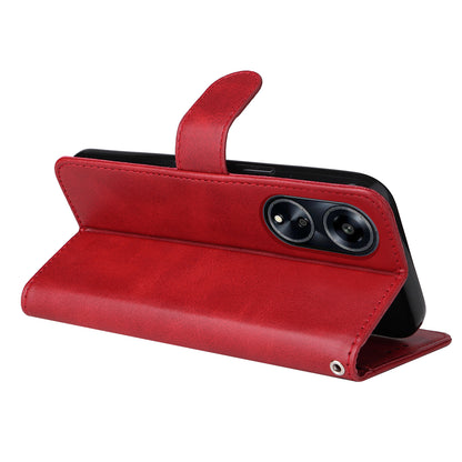 Leather Case for Oppo A1 5G / A98 5G / F23 5G Shockproof Calf Texture Wallet Stand Cell Phone Cover with Strap