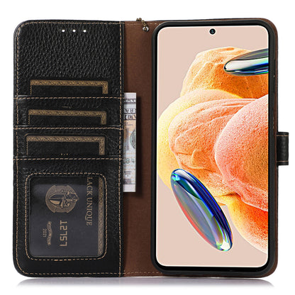 RFID Blocking Phone Case for Xiaomi 13 Ultra , Genuine Cow Leather Cover with Wallet Stand