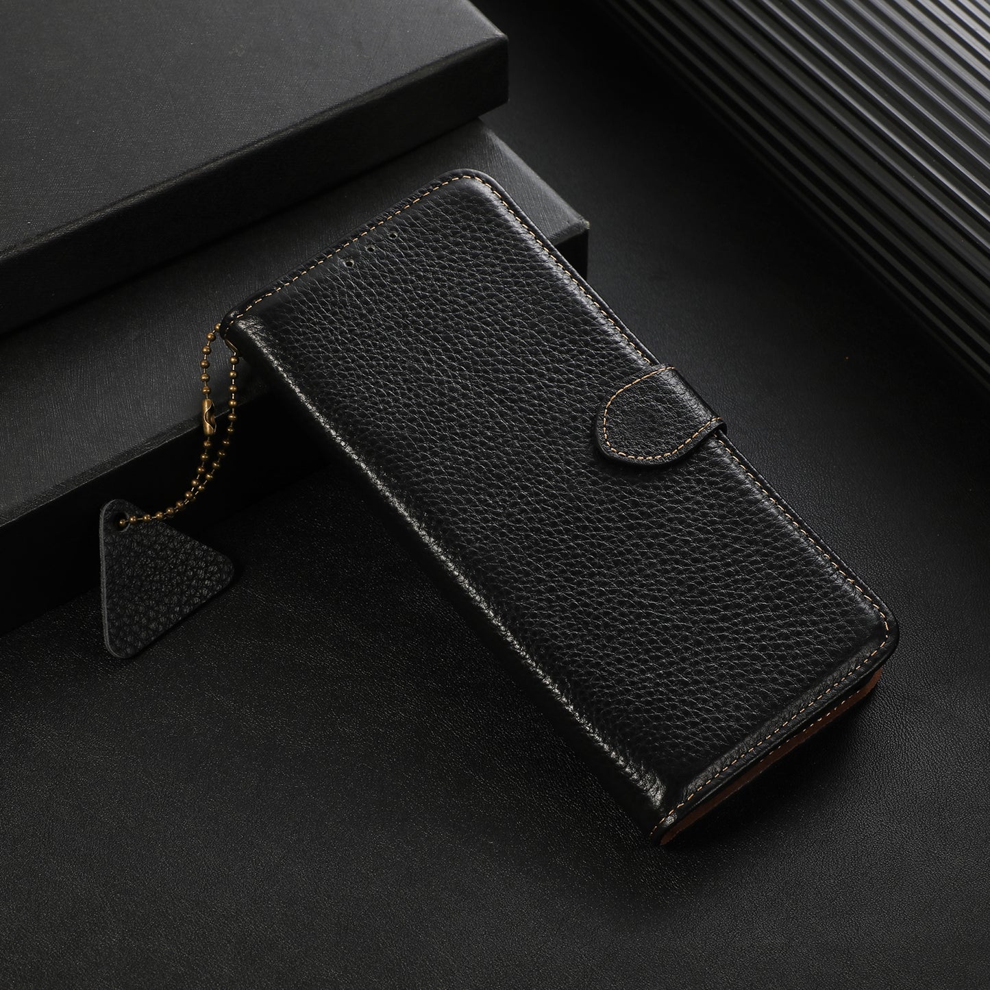 RFID Blocking Phone Case for Xiaomi 13 Ultra , Genuine Cow Leather Cover with Wallet Stand