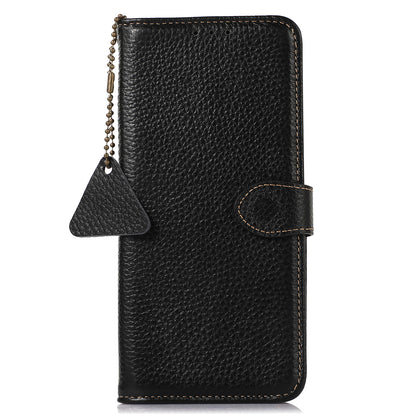 RFID Blocking Phone Case for Xiaomi 13 Ultra , Genuine Cow Leather Cover with Wallet Stand