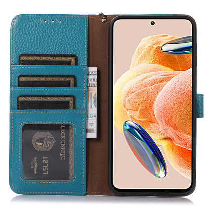 RFID Blocking Phone Case for Xiaomi 13 Ultra , Genuine Cow Leather Cover with Wallet Stand