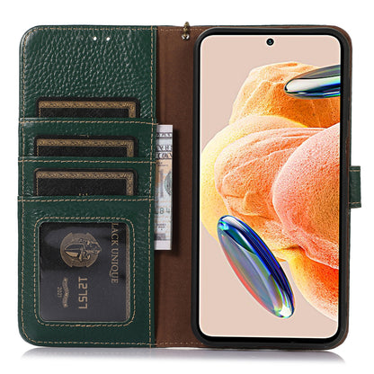 RFID Blocking Phone Case for Xiaomi 13 Ultra , Genuine Cow Leather Cover with Wallet Stand