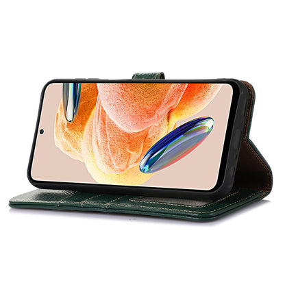 RFID Blocking Phone Case for Xiaomi 13 Ultra , Genuine Cow Leather Cover with Wallet Stand