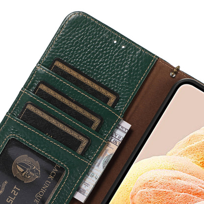 RFID Blocking Phone Case for Xiaomi 13 Ultra , Genuine Cow Leather Cover with Wallet Stand