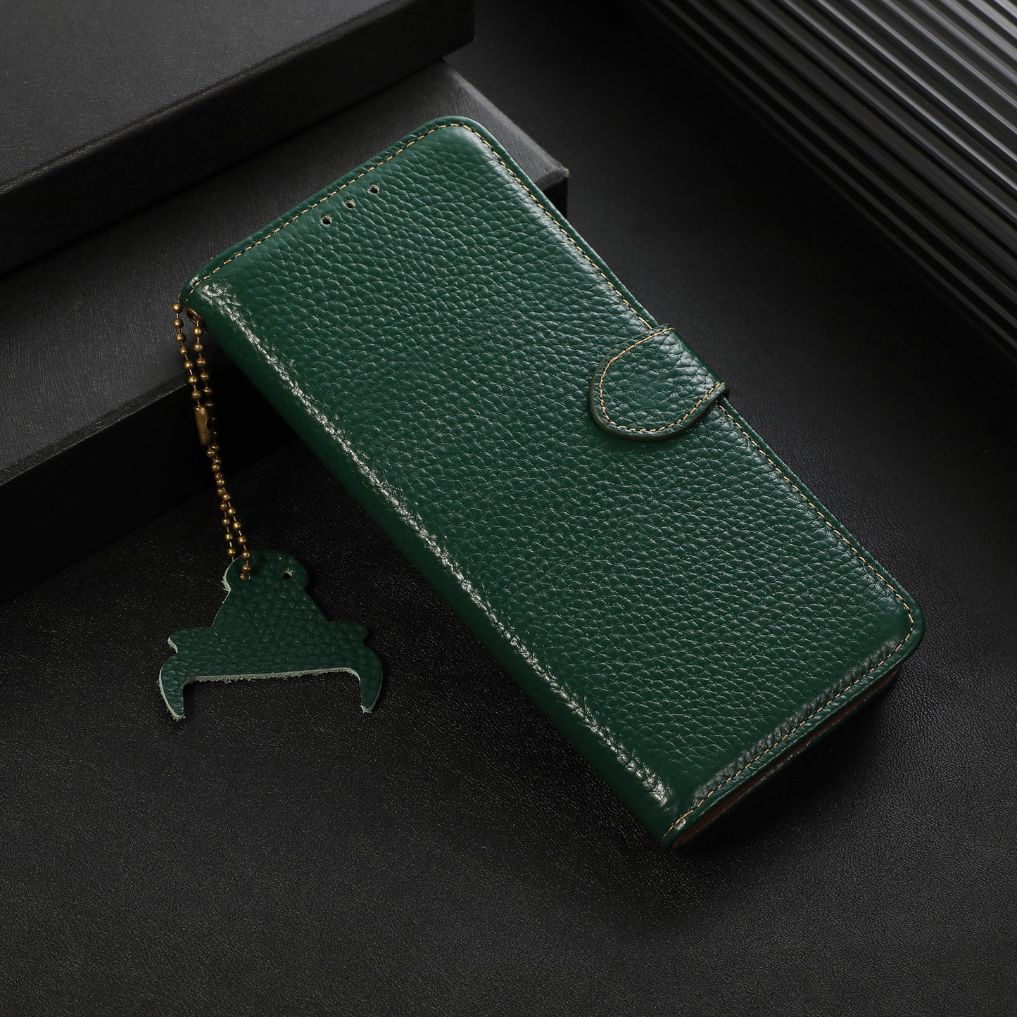 RFID Blocking Phone Case for Xiaomi 13 Ultra , Genuine Cow Leather Cover with Wallet Stand