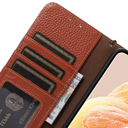 RFID Blocking Phone Case for Xiaomi 13 Ultra , Genuine Cow Leather Cover with Wallet Stand