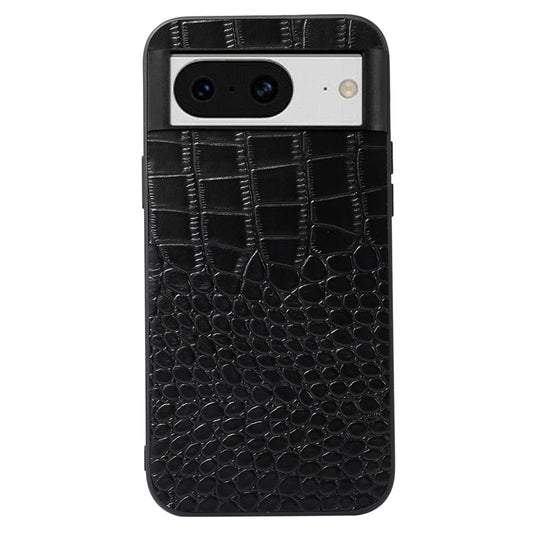 For Google Pixel 8 Crocodile Texture Phone Case Genuine Cowhide Leather+PC+TPU Cover